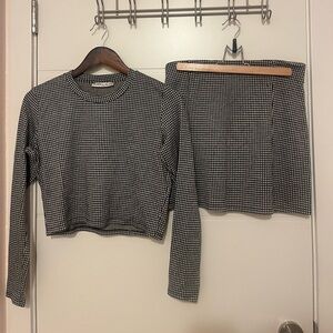 Pull&Bear Monochrome Houndstooth 2 Piece Set